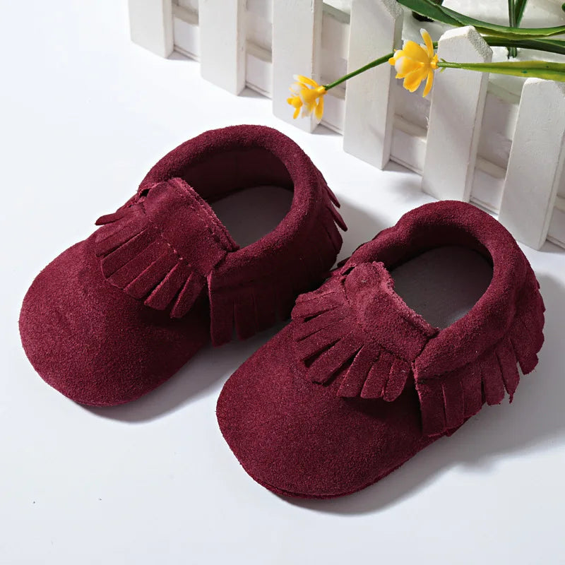 Tassel Tots Suede Moccasins