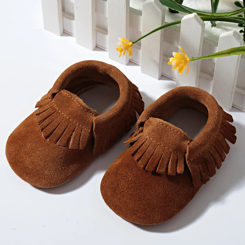 Tassel Tots Suede Moccasins